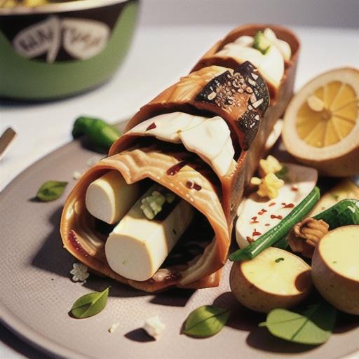 Salmon & potato filo roll