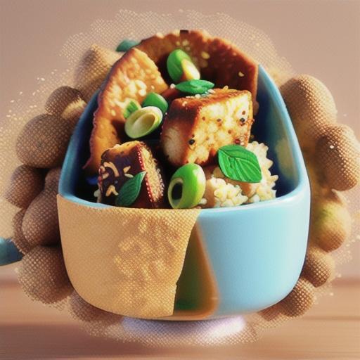 Air-Fried Tofu Coated with Quinoa Flakes