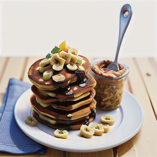 Banana and hazelnut pancakes