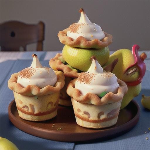Little pear, date and vanilla pies