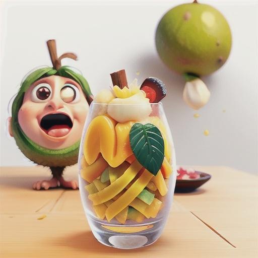 Coconut sago with passionfruit syrup