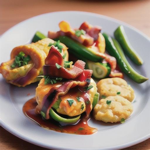 Chicken patties in bacon