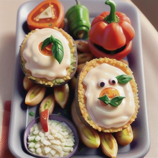 Cheesy risotto-stuffed capsicums