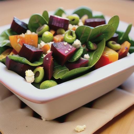 Roasted Beet, Peach, and Goat Cheese Salad