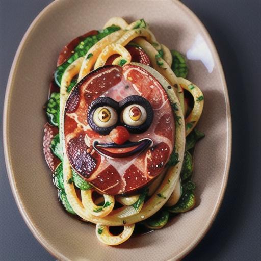 Pesto and crispy salami pasta