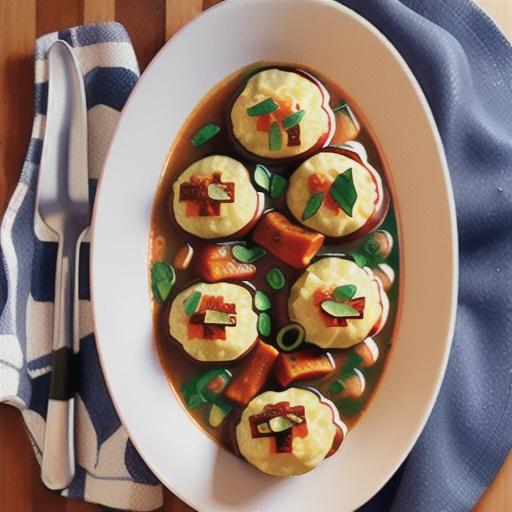 Spicy pork stew with chilli polenta dumplings