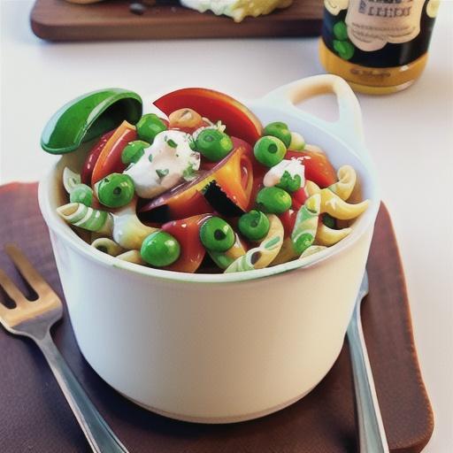 Goats' cheese and pea pasta