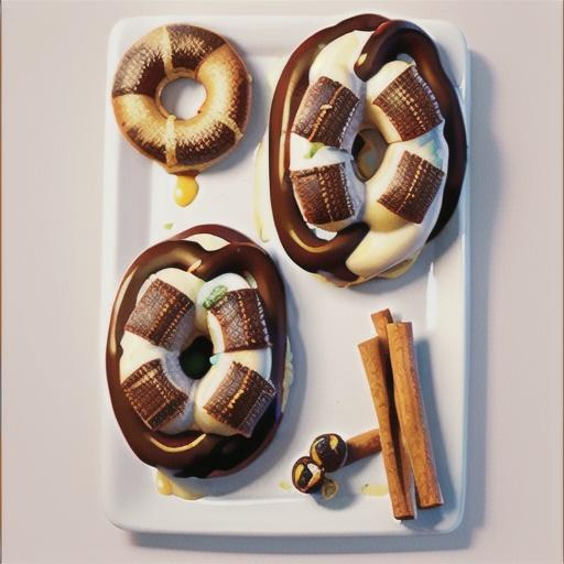 Air fried braided doughnut with cinnamon and vanilla bean syrup recipe