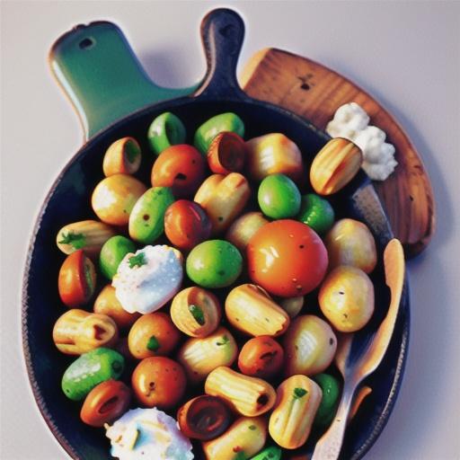 Giant gnocchi with tomatoes, ricotta and Brazil nuts