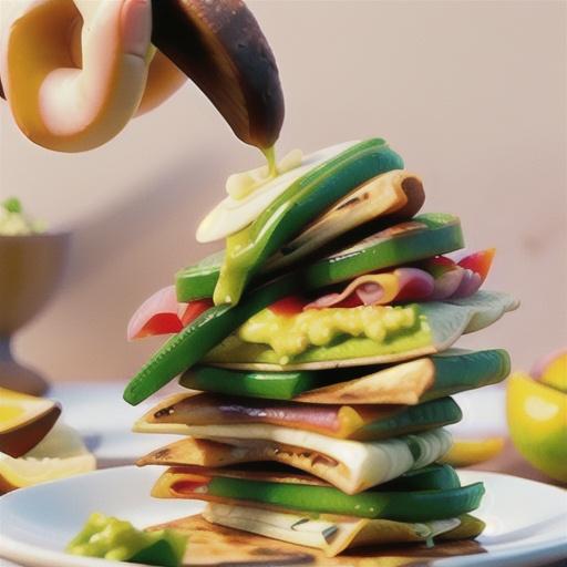 Brie Quesadillas with Mango Guacamole