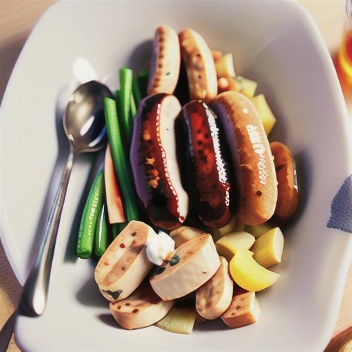 Caramelised onions with chicken sausages