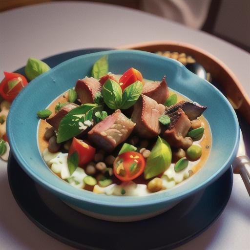 Slow-roasted lamb shanks with tomatoes and lentils
