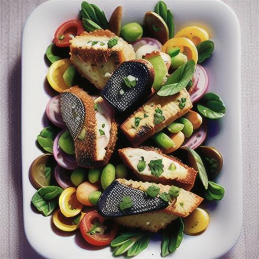 Herb-crumbed cutlets with bean and parsley salad