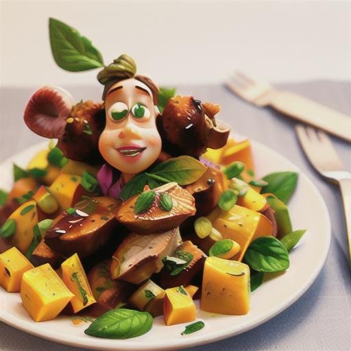 Curried lamb cutlets with roast pumpkin