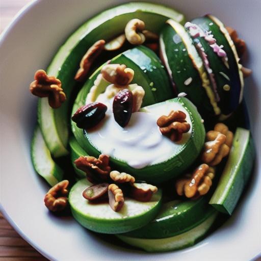 Masht-o Khiyaar (Persian Cucumber Salad with Sultanas and Walnuts)