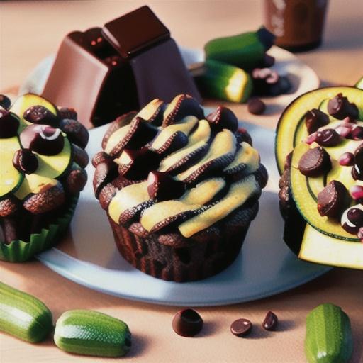 Chocolate Cranberry Zucchini Muffins