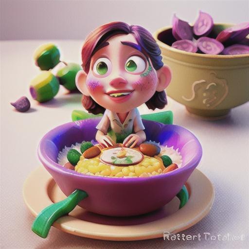 Lotus, Purple Sweet Potato, and Coconut Rice Pudding