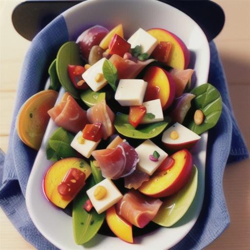 Peach and prosciutto salad