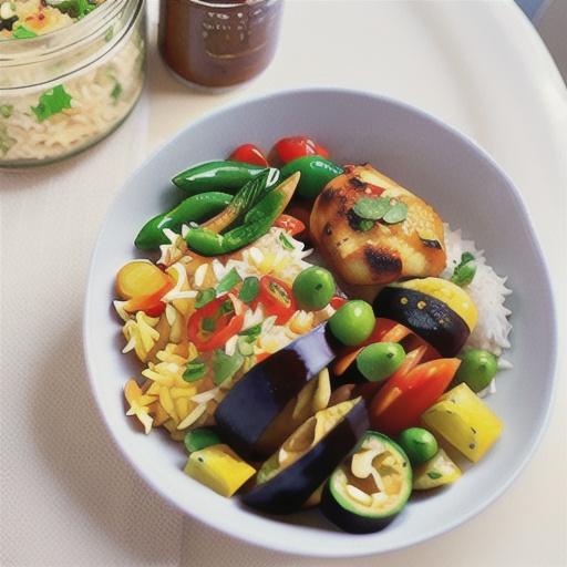 Five spice chicken and fried rice