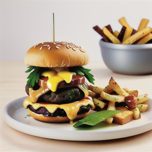 Double cheese and beef burgers