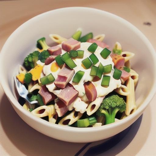 Ham, cheese and broccoli penne