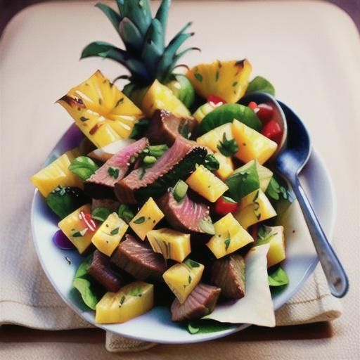 Herbed beef and pineapple salad