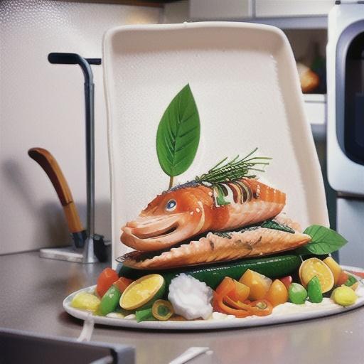 Oven-steamed salmon with coconut milk dressing