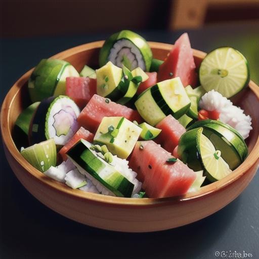 Watermelon-Cucumber Salad with Sushi Vinegar and Lime