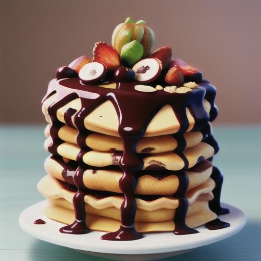 Hazelnut and chocolate crepe stack
