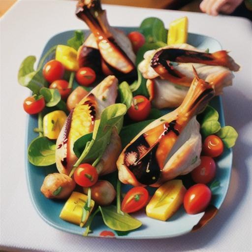 Portuguese chicken drumsticks and salad