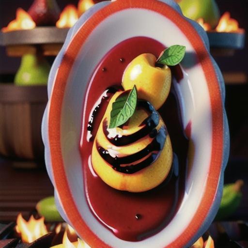 Grilled Pears with Raspberry Sauce