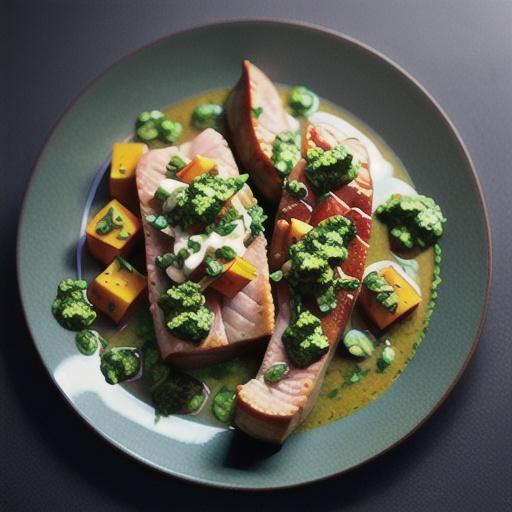 Pork and pumpkin with chimichurri