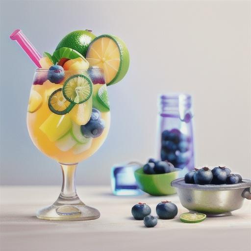 Limeade and blueberry iceblocks