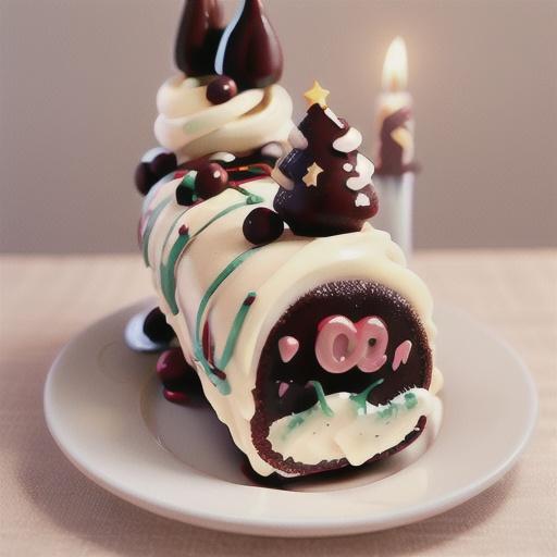 Choc ripple christmas pudding log