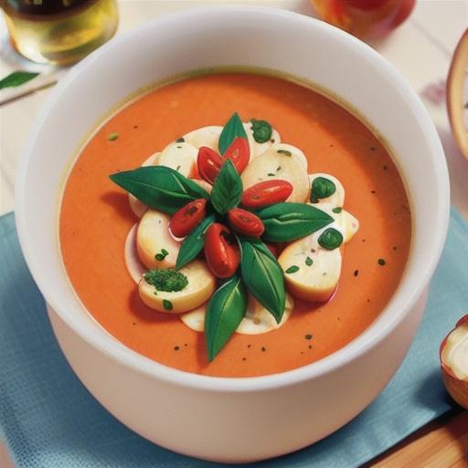Roasted garlic and tomato soup