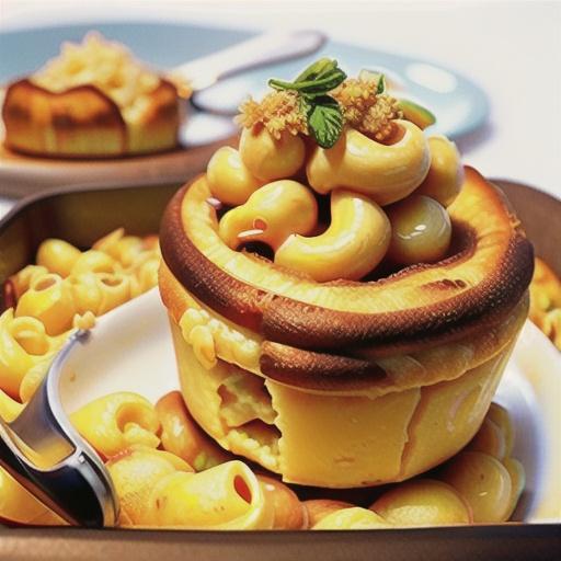 Cheesy macaroni souffle