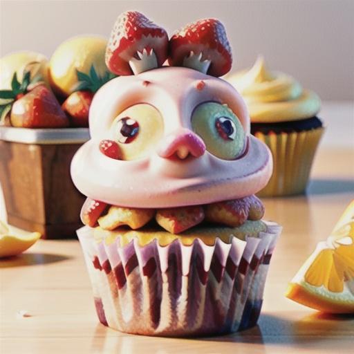 Lemon Cupcakes with Strawberry Frosting