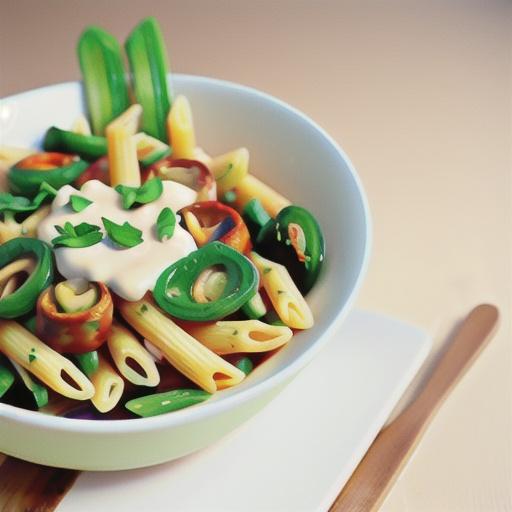 Chorizo, mushroom and spinach penne