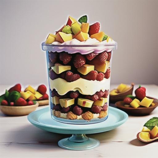 Mango and raspberry trifle