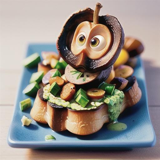 Roast mushroom and blue cheese tartine with pear & witlof salad