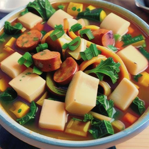 Roasted Vegetable and Kale Soup