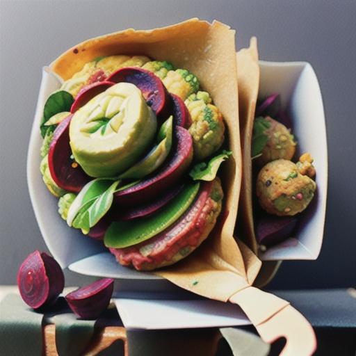 Cauliflower falafel wraps with beetroot hummus recipe