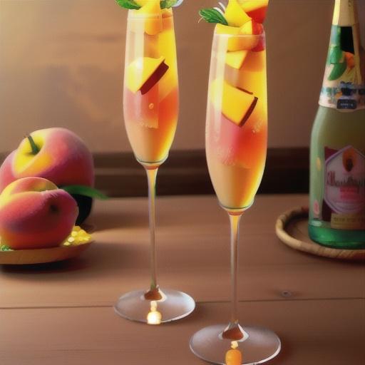 Mango-Peach Champagne Cocktail