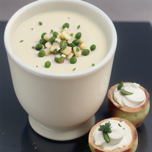 Leek, potato and parmesan soup with goat's cheese croutons