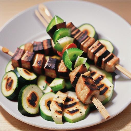 Barbecued harissa pork on haloumi and zucchini couscous