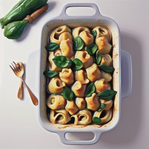 Chicken and spinach tortellini bake
