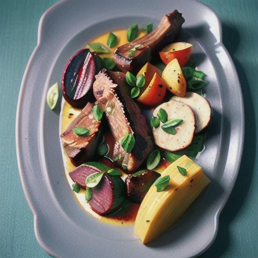 Moroccan spiced lamb chops with moghrabieh and roasted beetroot