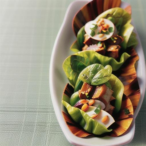 Sticky pork san choy bau