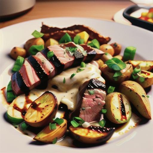 Grilled Skirt Steak with Roasted Potatoes