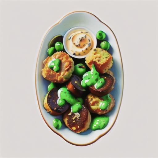 Pea and herb fritters with creamy avocado dressing recipe